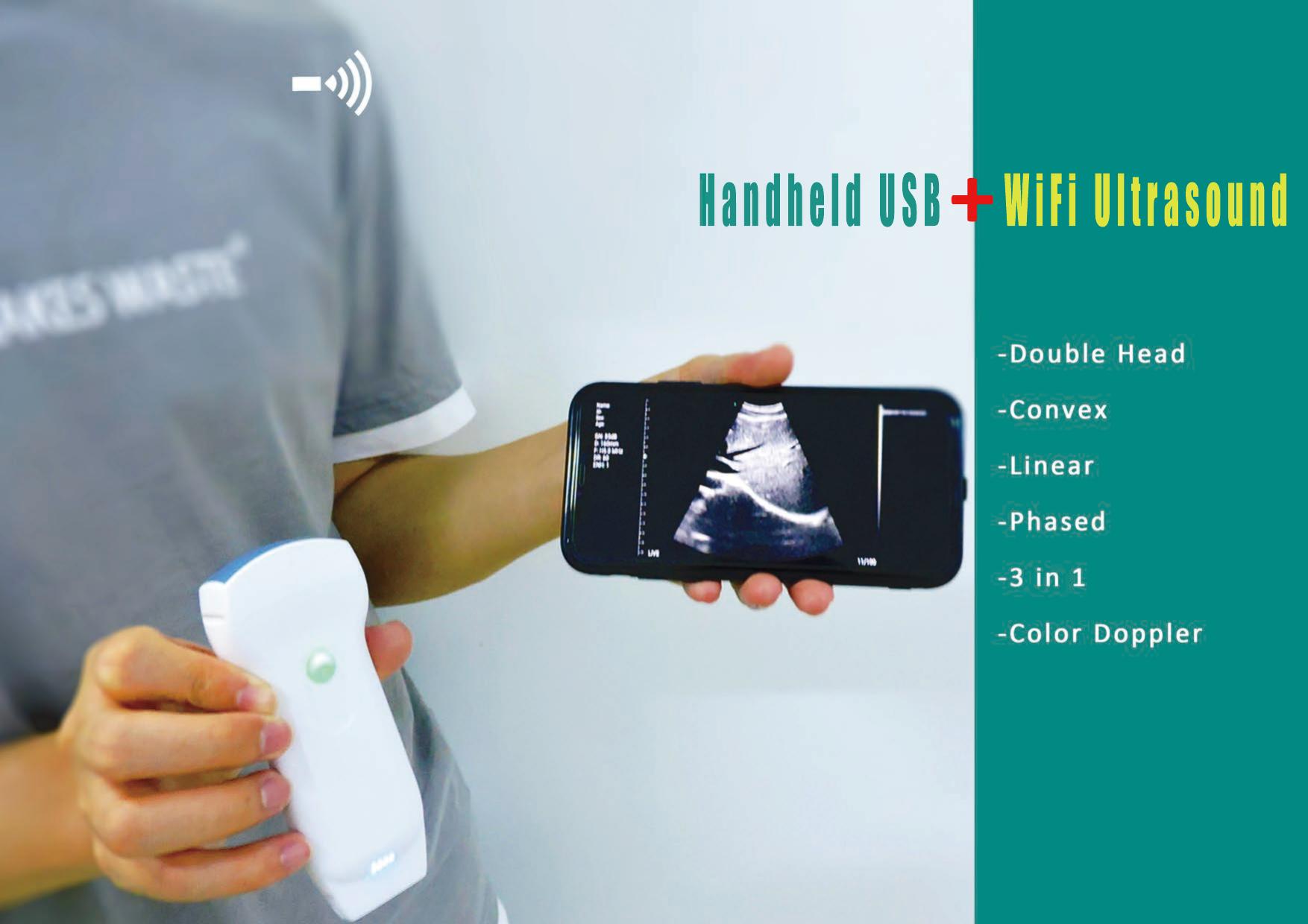 C10RL handheld ultrasound in use with a smartphone
